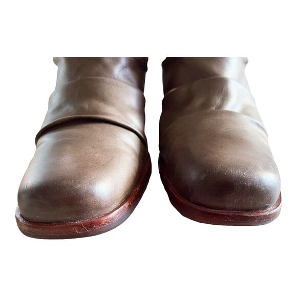 KORK EASE Kissel Ankle Boots Ruched Leather Block Stacked Heels Back Zipper 9M - Picture 11 of 14